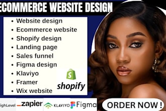 design ecommerce website, landing page funnel using shopify ai framer wix figma