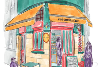 create a venue illustration with a handmade touch
