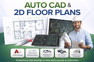 draft autocad 2d architectural floor plan drawing, site plan, mep and  elevation