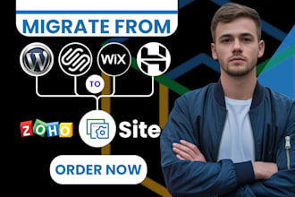 migrate wordpress, wix, squarespace or hostinger website to zoho sites