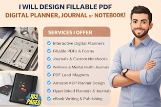 design interactive fillable pdf calendar kdp digital journal hyperlinked planner