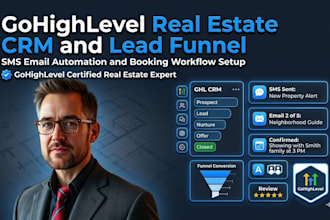setup gohighlevel real estate crm, ghl lead funnel website, sms email automation