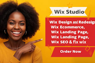 wix studio wix design redesign ecommerce wix landing page wix expert seo fix wix
