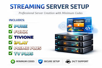 create pure, foxx, tivione, iplay, prime plus, tv plus server with minimum codes