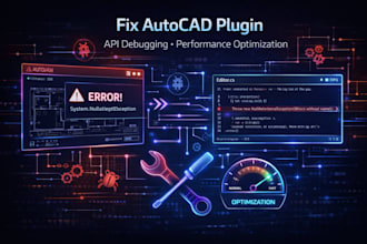 fix autocad plugin, debug API errors and optimize cad software performance