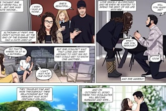 draw custom comic book illustration comic art webtoon or graphic novel