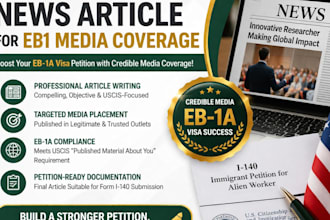write and publish a news article for eb 1a media coverage