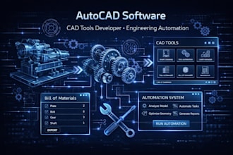 develop autocad custom software, cad tools and engineering automation system