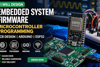 design embedded system firmware, microcontroller programming, pcb, arduino esp32