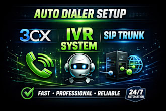 set p1 bot auto dialer system, IVR, sip trunk, 3cx