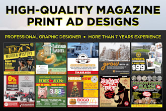 design stunning print ad, magazine ad or newspaper ad