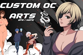 draw original character, anime, dnd character arts sfw and nsfw