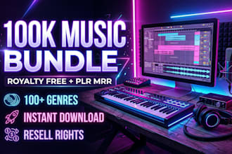 provide 100k music producer bundle royalty free samples beats loops midi