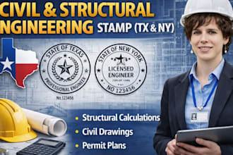licensed civil and structural engineer drawings digital stamp for new york texas