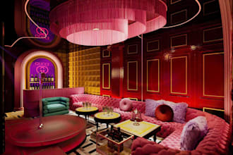 design a luxury home karaoke room in 3d