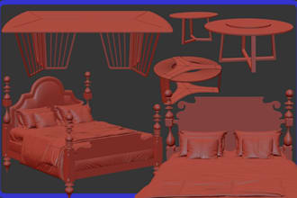 do 3d modeling of chairs, tables, etc