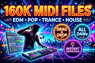 deliver 160k midi files bundle edm trance pop chord progressions kit
