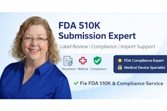 handle fda 510k submission clearance, fda label review and compliance