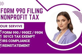 prepare and e file form 990, 990 ez, 501c3 nonprofit tax filing irs compliance