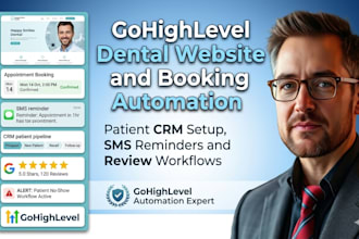 build go highlevel dental clinic spa website, ghl booking automation, crm setup