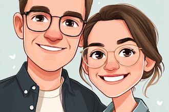 draw couple portrait illustration from photo