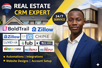 setup boldtrail, kvcore,rei reply, real estate website ,boldtrail follow up boss