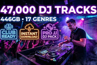 provide 47000 dj music tracks bundle 446 gb house techno edm