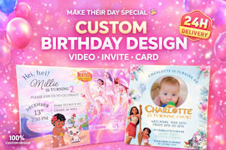 create personalized birthday video, invitation card photo slideshow with music