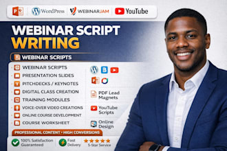 write converting webinar script course presentation podcast youtube sales script