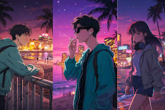 draw aesthetic lofi character lofi girl illustration for your cozy lofi art