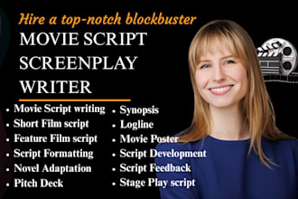 be your script writer for movie script writing, screenplay, feature film script
