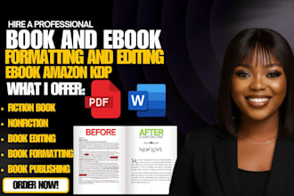 formatting KDP ebook, formatting and editing, ebook publishing on amazon KDP