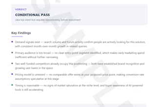 provide a data backed market viability report