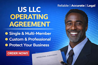 draft professional US llc operating agreement for single or multi member US llc
