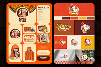 design restaurant brand identity for food, cafe logo book menu branding package