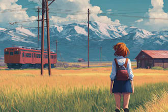 create a cinematic anime background with seamless loop
