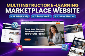 build a multi instructor elearning marketplace website on base44