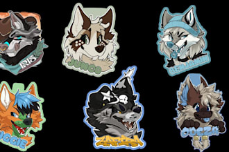 draw furry ych, furry art, fursona headshot, furry badge, stickers or emote pack