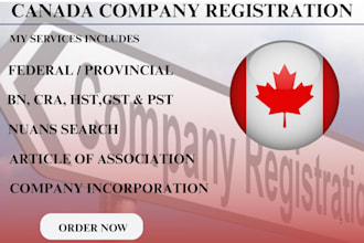 register canada company incorporation, bn, gst, hst