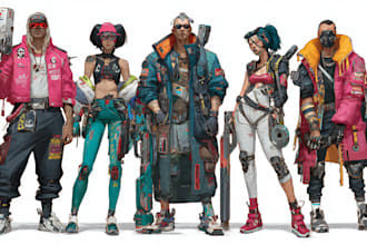 design cyberpunk character, original character design