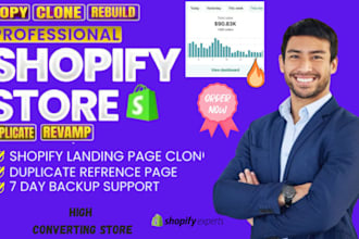 clone or rebuild your shopify store, premium USA conversion