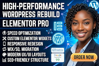 build, design or redesign wordpress website, rebuild wordpress elementor website