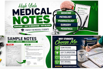 create medical notes summaries for exams and study