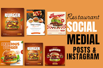 do restaurant post design instagram ads creative banner design social post