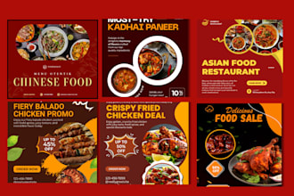 do restaurant post design instagram ads creative banner design social post