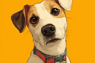 create a hand draw realistic pet portrait for you
