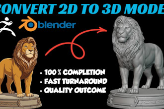 convert any 2d cartoon characters, animals to printable 3d model to 3d printing