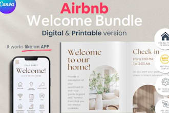 design airbnb welcome book, booklets, house manual, guidebook, vrbo welcome book
