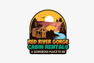 do top quality logo for cabin rental company river gorge