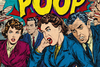 create retro, pop art, vintage ads advertisement posters or flyers